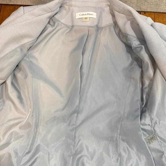 Calvin Klein Powder Blue w/Silver Buttons Blazer Size 2 - Picture 6 of 7